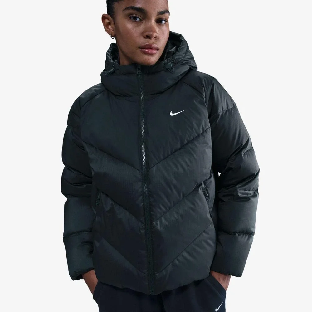 Nike Sportswear Windrunner Down Hooded Jacket Womens Medium Black IF2591 390